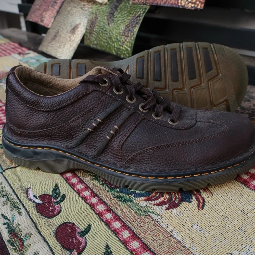 Vintage Dr. Martens DAWES Shoes Men Size 11 Oxford Brown Leather Lace Up Chunky